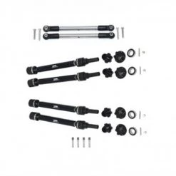 GPM Racing GPM Aluminum CVD Driveshafts and Front Steering Tie Rod for Maxx w/ WideMAXX (Black)