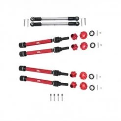 GPM Racing GPM Aluminum CVD Driveshafts and Front Steering Tie Rod for Maxx w/ WideMAXX (Red)