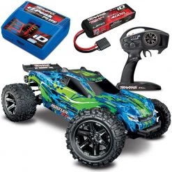 Traxxas Rustler 4x4 VXL RTR Truck & 60+MPH 3S LiPo Combo Blue -Cars & Trucks Sales 240 source 1568170881