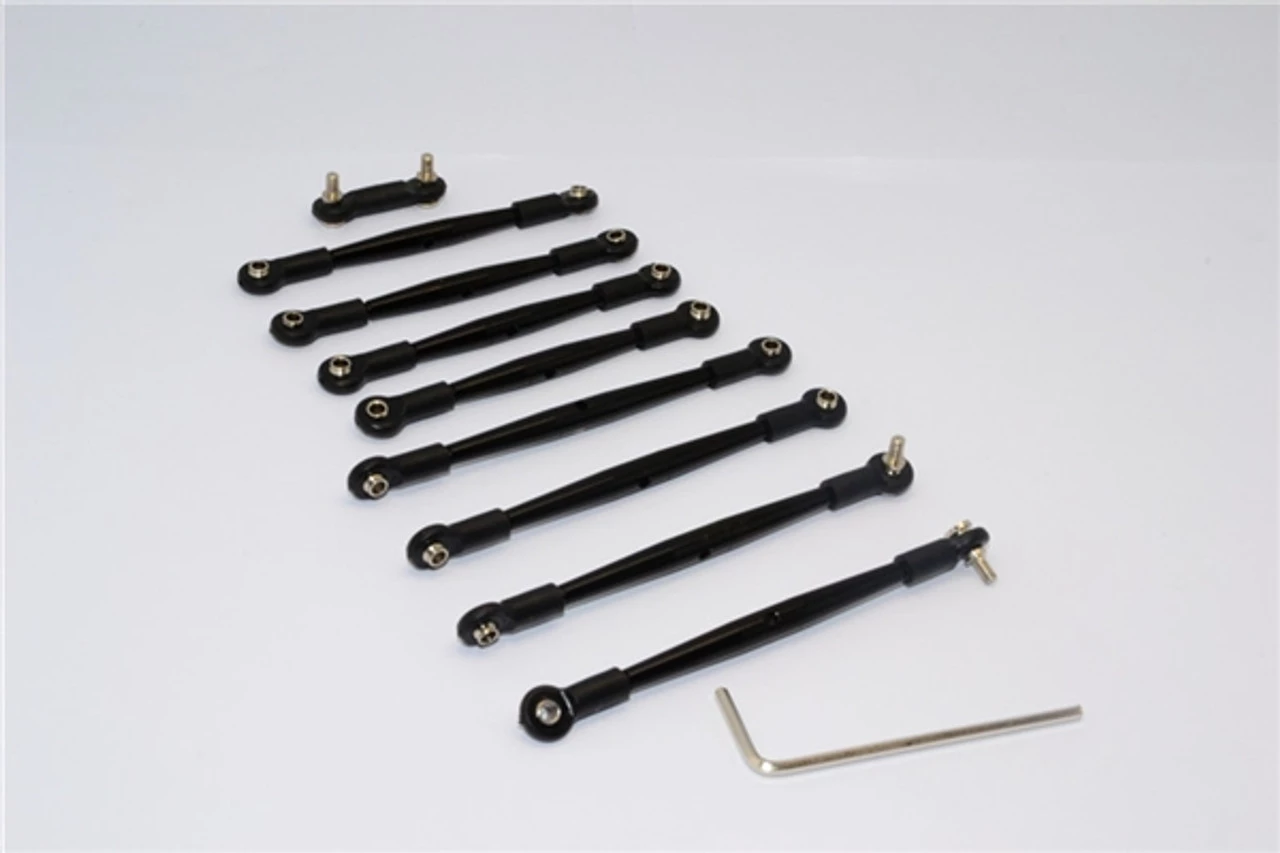 GPM Racing GPM Complete Black Aluminum Tie Rod & Pushrod Set for 1/16 E-Revo & Summit 3 GPM Racing GPM Complete Black Aluminum Tie Rod & Pushrod Set for 1/16 E-Revo & Summit