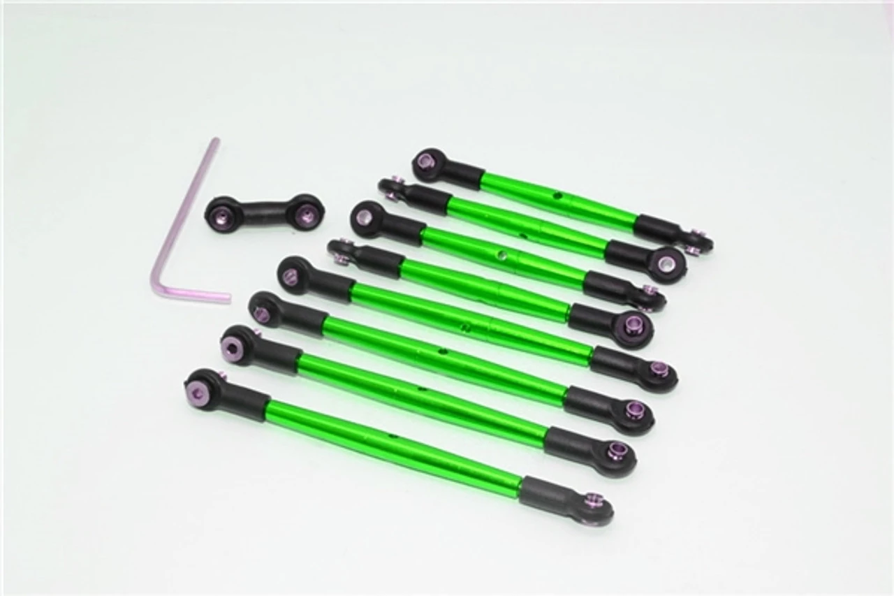 GPM Racing GPM Complete Green Aluminum Tie Rod & Pushrod Set for 1/16 E-Revo & Summit 3 GPM Racing GPM Complete Green Aluminum Tie Rod & Pushrod Set for 1/16 E-Revo & Summit