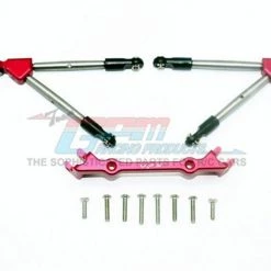 GPM Racing GPM Aluminum Front Tie Rods With Stabilizer For C Hub (Red)