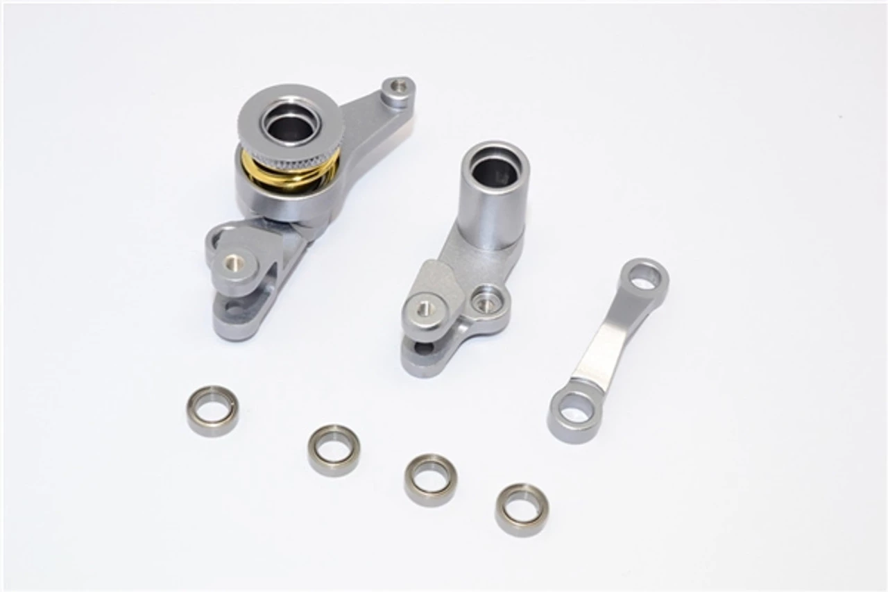 GPM Racing GPM Gunmetal Aluminum Steering Bellcrank & Servo Saver for 4x4 Slash Rustler Stampede Rally 3 GPM Racing GPM Gunmetal Aluminum Steering Bellcrank & Servo Saver for 4x4 Slash Rustler Stampede Rally