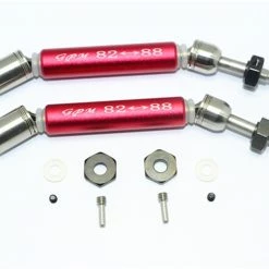 GPM Racing GPM Red Stainless Steel & Aluminum Rear CVD Driveshaft Set w/Hex for 4x4 Slash Rustler Stampede Rally & 2WD Slash