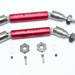 GPM Racing GPM Red Stainless Steel & Aluminum Front CVD Driveshaft Set w/Hex for 4x4 Slash Rustler Stampede Rally