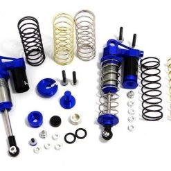 Hot Racing Blue Aluminum 90mm Piggyback Front Shocks for Slash 2WD, Stampede 2WD, Rustler