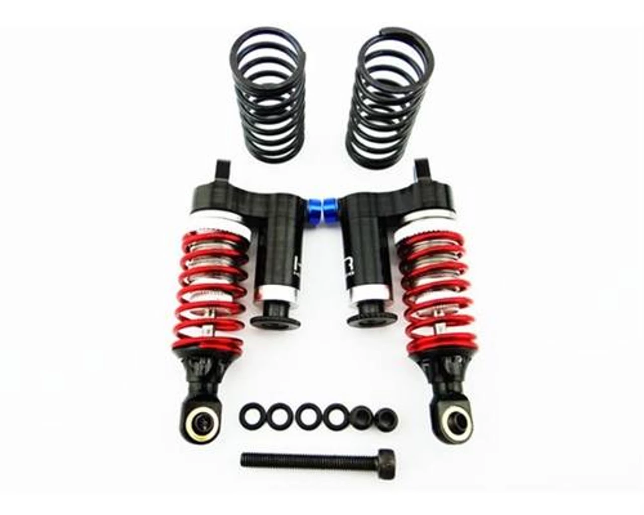 Hot Racing Black Aluminum Piggyback Adj. Rebound Shocks for 1/16 E-Revo, Slash, Rally, Summit 4 Hot Racing Black Aluminum Piggyback Adj. Rebound Shocks for 1/16 E-Revo, Slash, Rally, Summit - Image 2