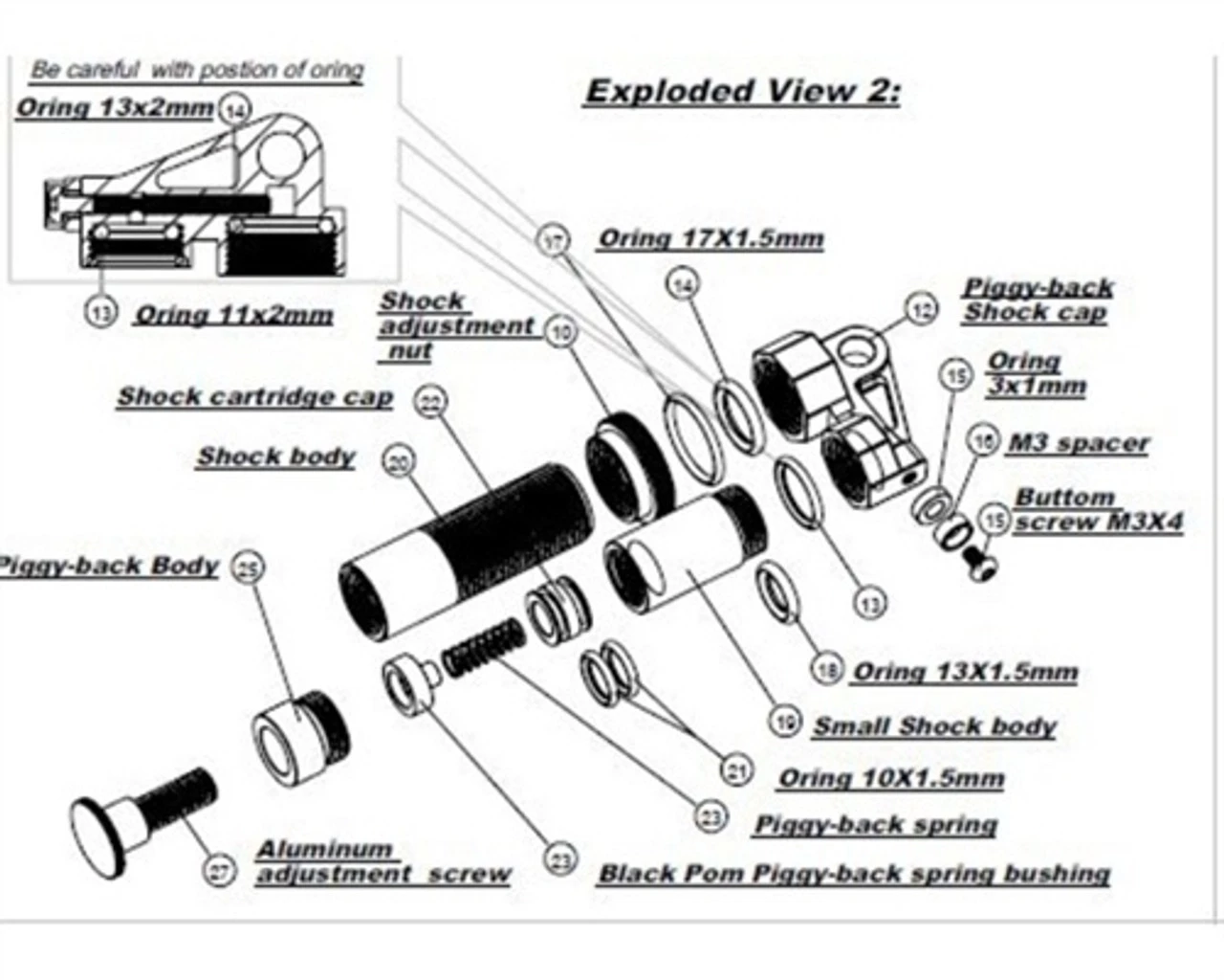 Hot Racing Black Aluminum Piggyback Adj. Rebound Shocks for 1/16 E-Revo, Slash, Rally, Summit 5 Hot Racing Black Aluminum Piggyback Adj. Rebound Shocks for 1/16 E-Revo, Slash, Rally, Summit - Image 3