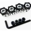 Hot Racing 12mm to 17mm Hex Hub Adapters w/6mm Offset for Slash 4x4, Stampede 4x4, Telluride