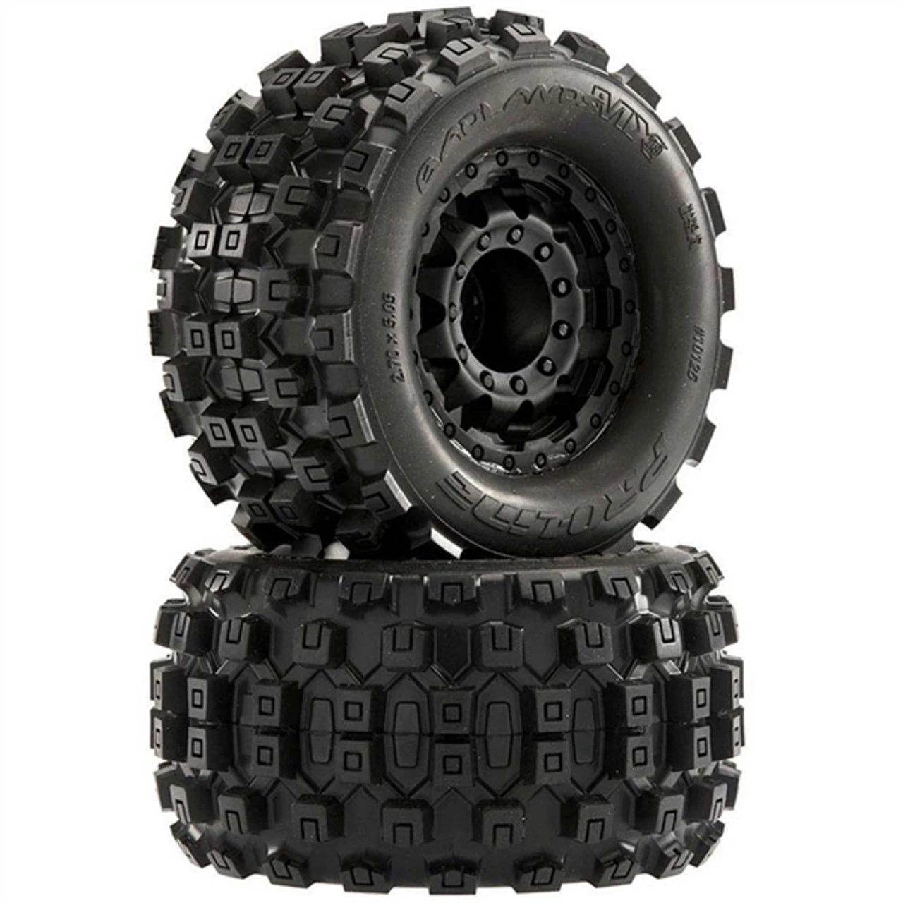 Pro-Line Badlands MX28 2.8 Tires on F-11 Black Wheels w/17mm Hex 3 Pro-Line Badlands MX28 2.8 Tires on F-11 Black Wheels w/17mm Hex