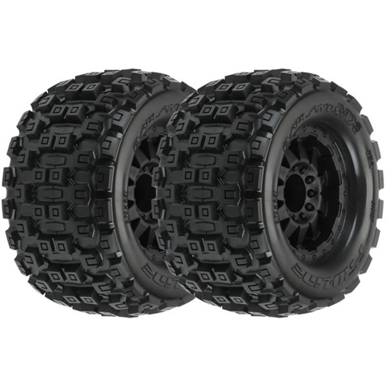 Pro-Line Badlands MX38 3.8 on F-11 1/2" Offset 17mm Hex Wheels (2) 3 Pro-Line Badlands MX38 3.8 on F-11 1/2" Offset 17mm Hex Wheels (2)