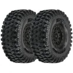 Pro-Line Hyrax 1.9 G8 Rock Terrain Tires on Impulse Black Wheels (2)