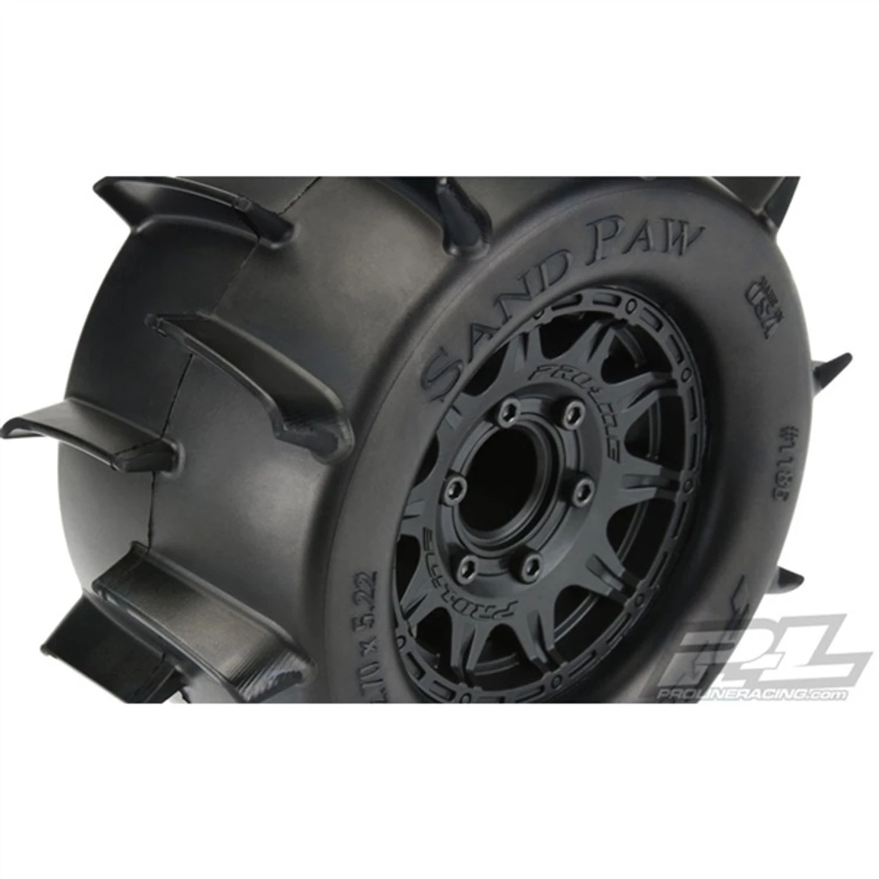 Pro-Line Sand Paw 2.8 Tires on Raid Black 6x30 Fr/Rr Wheels (2) 4 Pro-Line Sand Paw 2.8 Tires on Raid Black 6x30 Fr/Rr Wheels (2) - Image 2