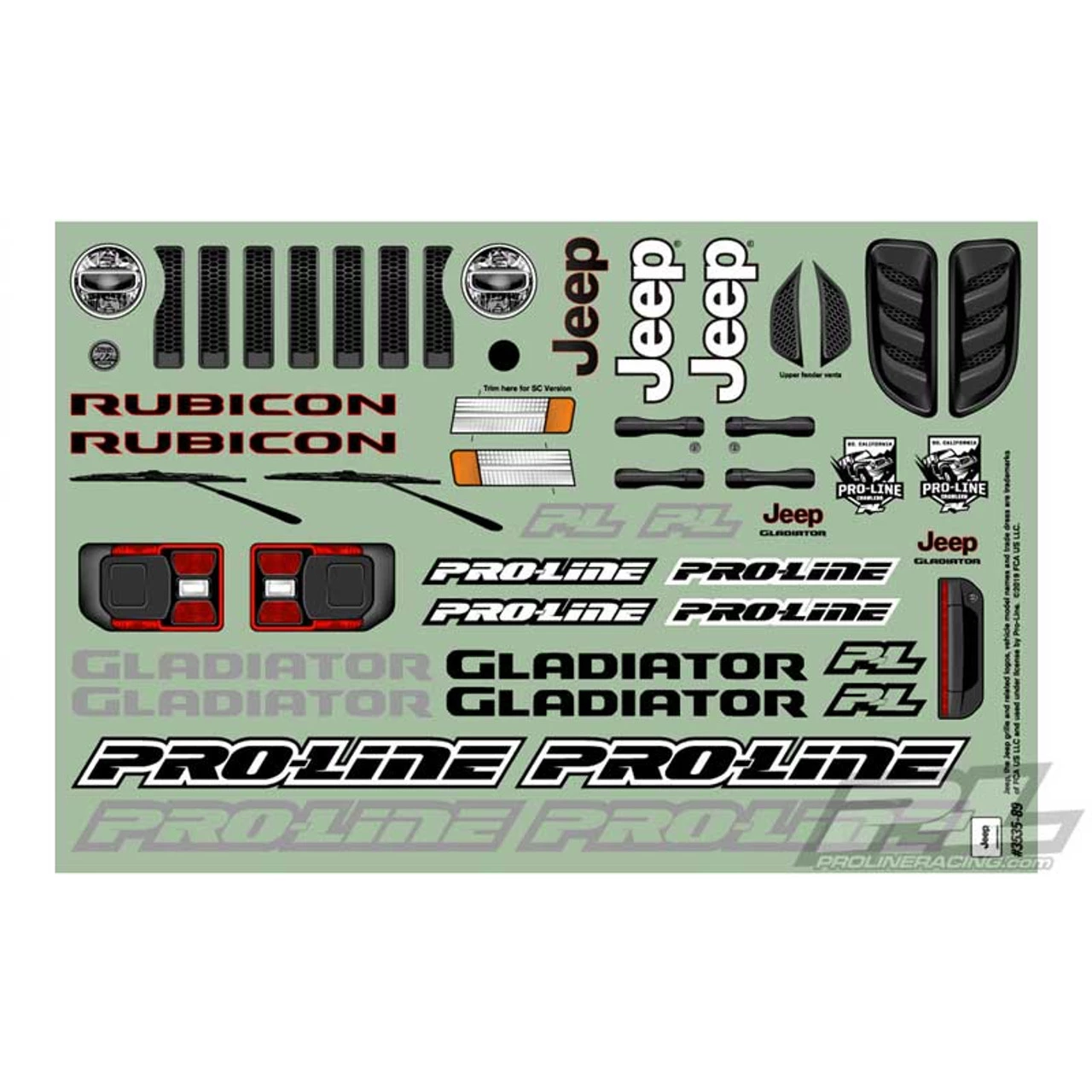 Pro-Line 2020 Jeep Gladiator Clear Rock Crawler Body 12.3" WB 11 Pro-Line 2020 Jeep Gladiator Clear Rock Crawler Body 12.3" WB - Image 9