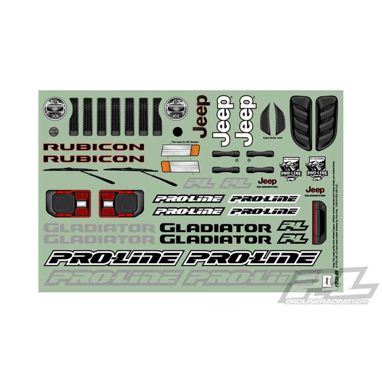 Pro-Line Jeep Gladiator Rubicon Clear Body for 1/10 SC & 1/8 Monster Trucks 10 Pro-Line Jeep Gladiator Rubicon Clear Body for 1/10 SC & 1/8 Monster Trucks - Image 8