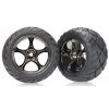 Traxxas Rear Anaconda Tire & Black Chrome Tracer Wheel Set (2): Bandit -Cars & Trucks Sales TRA2478A 2 82786.1562582135