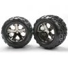 Traxxas Rear All-Star Black Chrome Wheels w/ Talon Tires (2): Stampede VXL -Cars & Trucks Sales TRA3668A 2 47161.1562582437