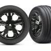 Traxxas Rustler Ribbed Front Tires & 2.8" Black Chrome Wheels -Cars & Trucks Sales TRA3771A 2 81683.1562600927