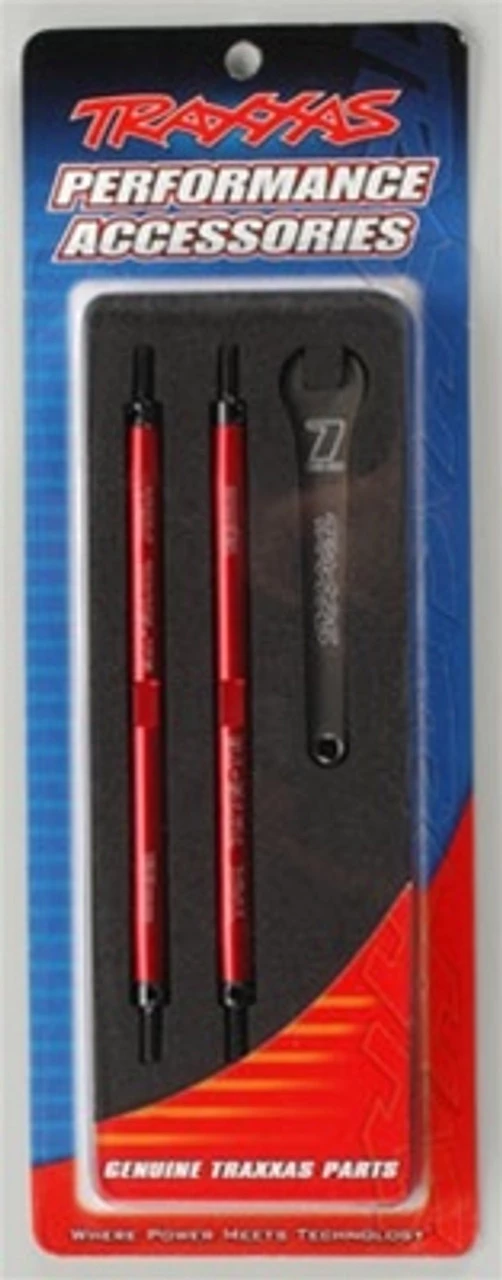 Traxxas Tubes Lightweight Red Aluminum Toe Link Turnbuckles: Revo, E-Revo, Summit 3 Traxxas Tubes Lightweight Red Aluminum Toe Link Turnbuckles: Revo, E-Revo, Summit