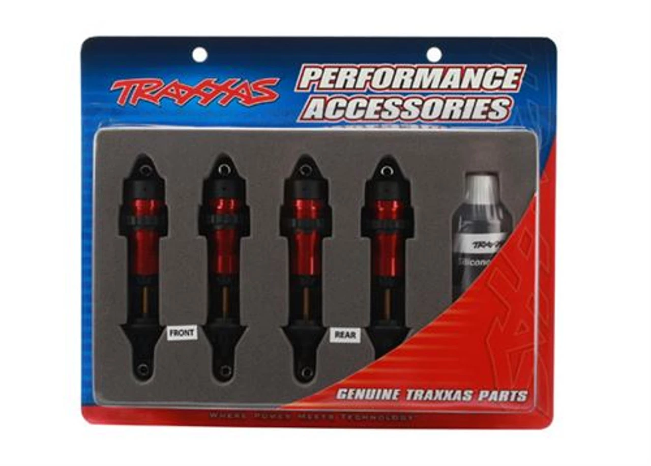 Traxxas Red Aluminum GTR Shocks (4) for Jato, Revo, E-Revo, Summit, Slayer, XO-1 3 Traxxas Red Aluminum GTR Shocks (4) for Jato, Revo, E-Revo, Summit, Slayer, XO-1