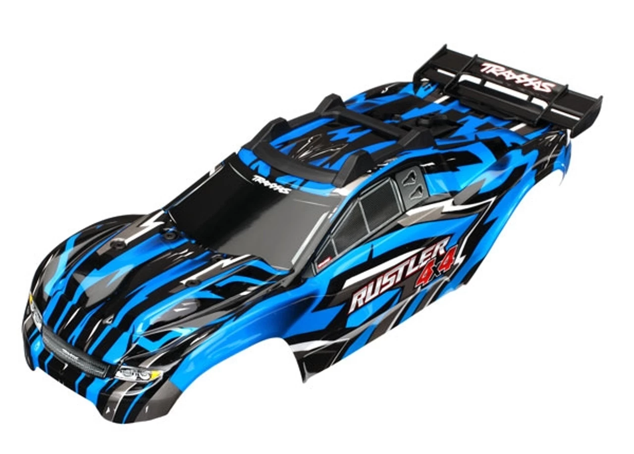 Traxxas Rustler 4X4 Blue Body w/Mounts & Support for Clipless Mounting 3 Traxxas Rustler 4X4 Blue Body w/Mounts & Support for Clipless Mounting
