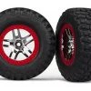 Traxxas BFGoodrich S1 Ultra-Soft Tires on SCT Split Spoke Chrome Red Beadlock Wheels for 4WD F/R, 2WD Rear -Cars & Trucks Sales TRA6873R 2 88801.1562601602