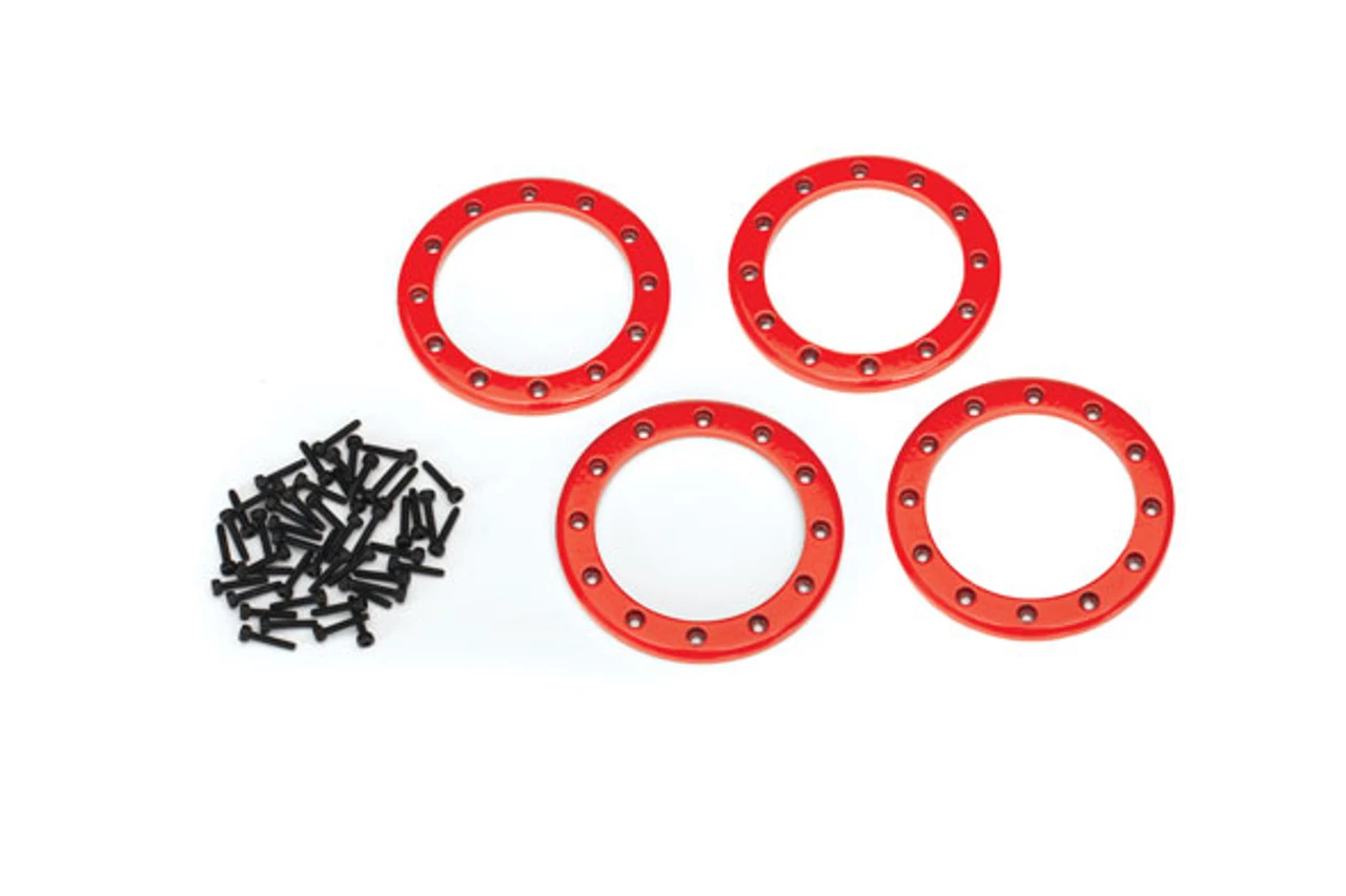 Traxxas Red Aluminum 2.2" Beadlock Rings (4) w/2x10 Capscrews (48) 3 Traxxas Red Aluminum 2.2" Beadlock Rings (4) w/2x10 Capscrews (48)