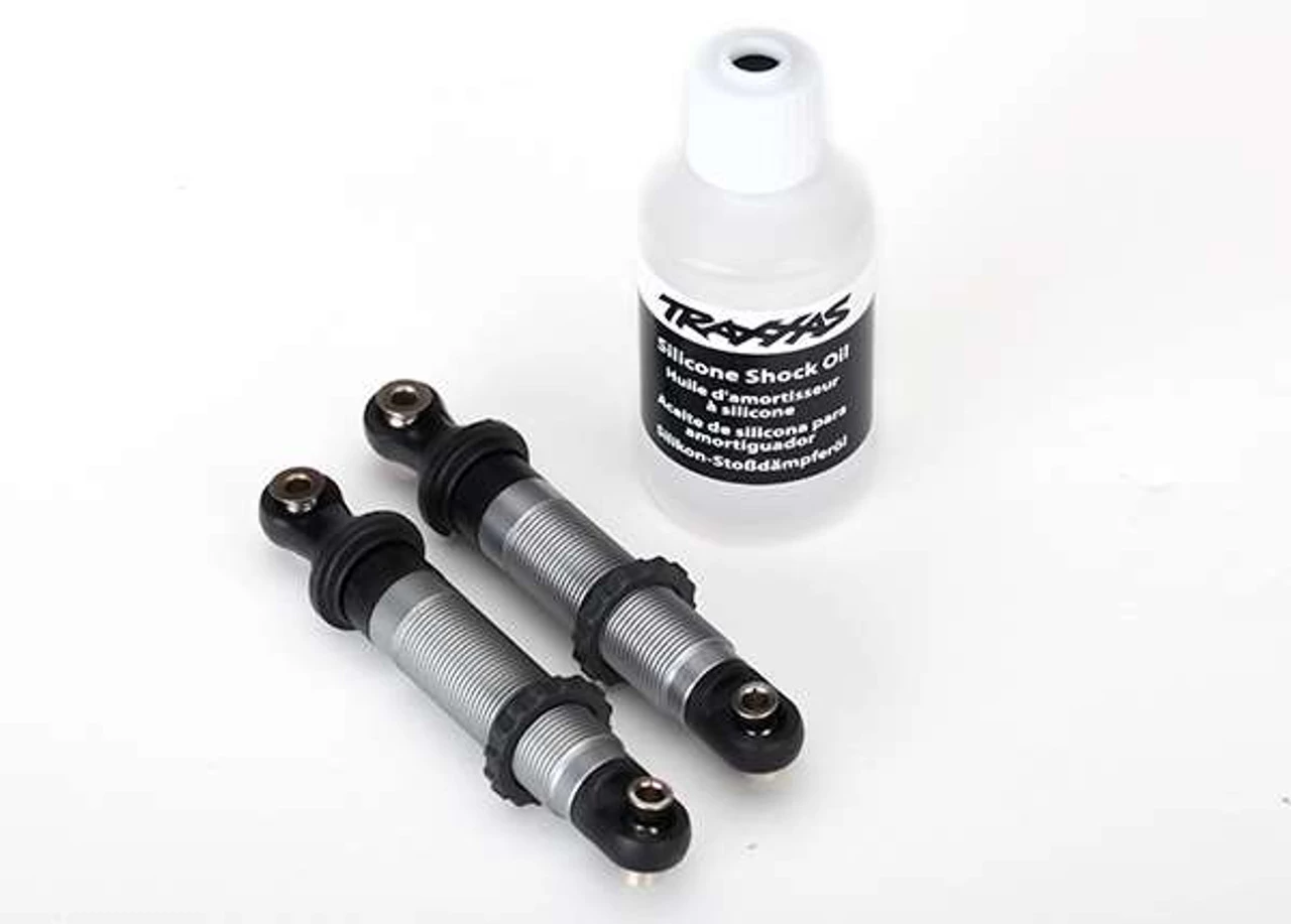 Traxxas TRX-4 Silver Aluminum GTS Shocks w/Spring Retainers (2) 3 Traxxas TRX-4 Silver Aluminum GTS Shocks w/Spring Retainers (2)