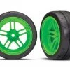 Traxxas 4-Tec 2.0 Extra Wide Rear Response Tires on Split-Spoke Green Wheels (2) -Cars & Trucks Sales TRA8374G 2 13124.1562668070