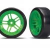 Traxxas 4-Tec 2.0 Front Drift Tires on Split-Spoke Green Wheels (2) -Cars & Trucks Sales TRA8376G 2 30511.1562668074