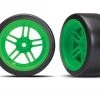 Traxxas 4-Tec 2.0 Rear Drift Tires on Split-Spoke Green Wheels (2) -Cars & Trucks Sales TRA8377G 2 58017.1562668077