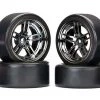 Traxxas 4-Tec 2.0 Front & Rear Drift Tires on Split-Spoke Black Chrome Wheels -Cars & Trucks Sales TRA8378 2 57721.1562668079