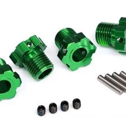 Traxxas Green Aluminum 17mm Splined Hex Wheel Hubs w/Pins & Set Screws