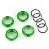 Traxxas GT-Maxx Shocks Green Aluminum Spring Retainer Adjusters (4) Assembled with O-Rings
