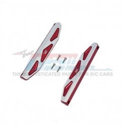 GPM Racing GPM Aluminum Nerf Bars Set, Silver Inlay "A", For Hoss 4x4 (Red)