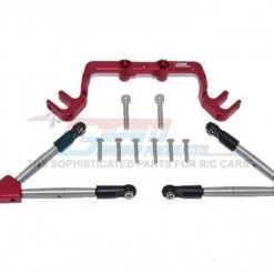 GPM Racing GPM Aluminum Hoss 4x4 Front Tie Rods With Stabilizer For C Hub (Red)