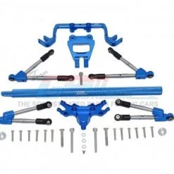 GPM Racing GPM Aluminum Hoss 4x4 Front and Rear Tie Rods With Stabilizer and Center Brace (Blue)