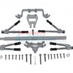 GPM Racing GPM Aluminum Hoss 4x4 Front and Rear Tie Rods w/ Stabilizer and Center Brace (Gray Silver)
