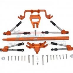GPM Racing GPM Aluminum Hoss 4x4 Front and Rear Tie Rods w/ Stabilizer and Center Brace (Orange)