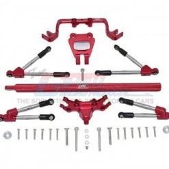 GPM Racing GPM Aluminum Hoss 4x4 Front and Rear Tie Rods w/ Stabilizer and Center Brace (Red)