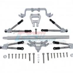 GPM Racing GPM Aluminum Hoss 4x4 Front and Rear Tie Rods w/ Stabilizer and Center Brace (Silver)